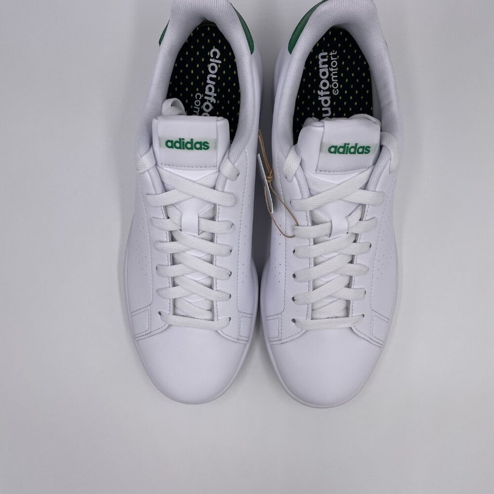 adidas Advantage White / Green Men's Shoes - Picture 5 of 8
